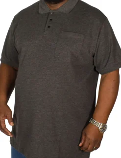 Bigdude Polo Shirt With Pocket Charcoal Tall