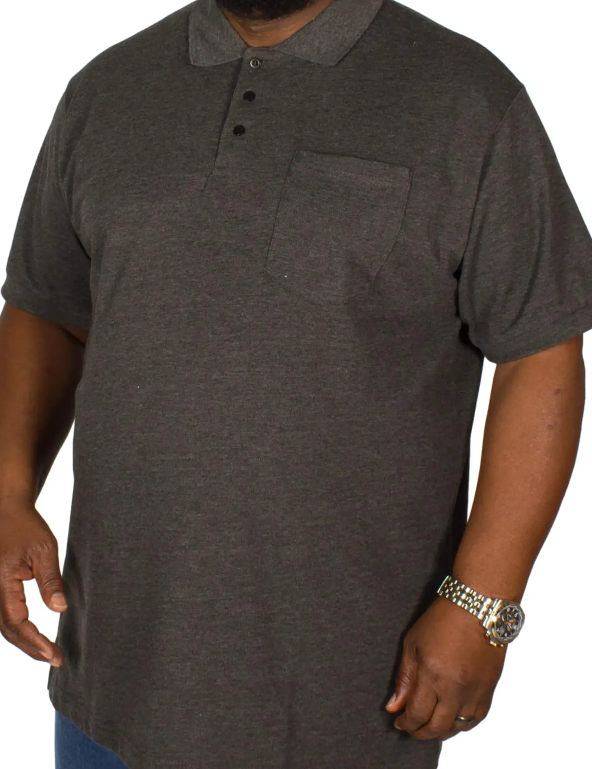 Bigdude Polo Shirt With Pocket Charcoal Tall