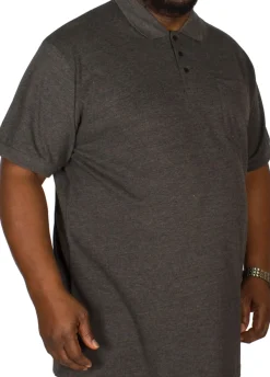 Bigdude Polo Shirt With Pocket Charcoal Tall