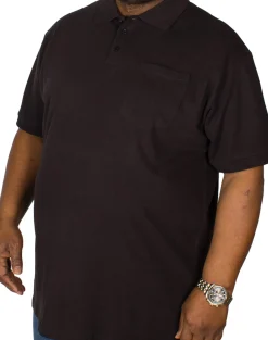 Bigdude Polo Shirt With Pocket Black Tall