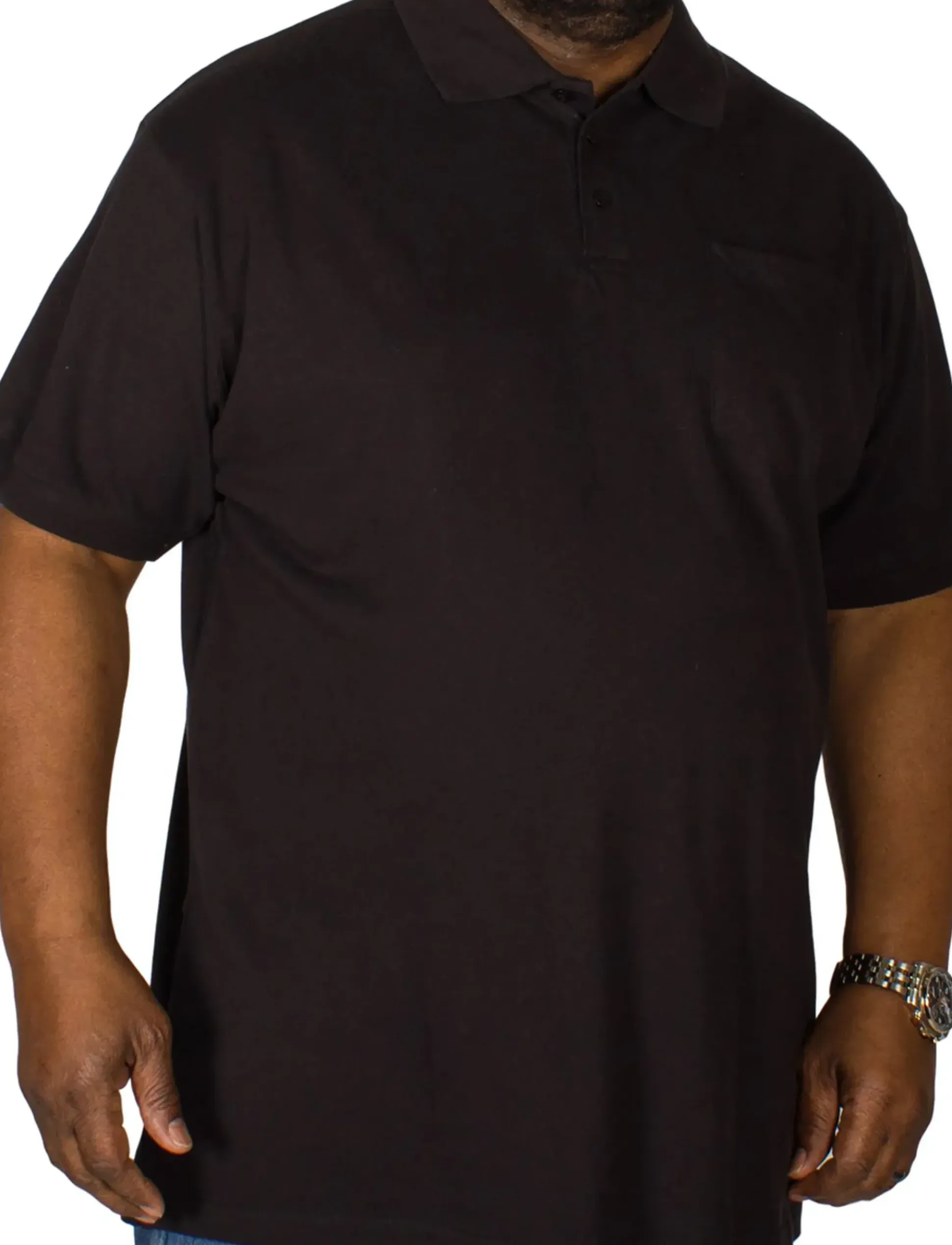 Bigdude Polo Shirt With Pocket Black Tall