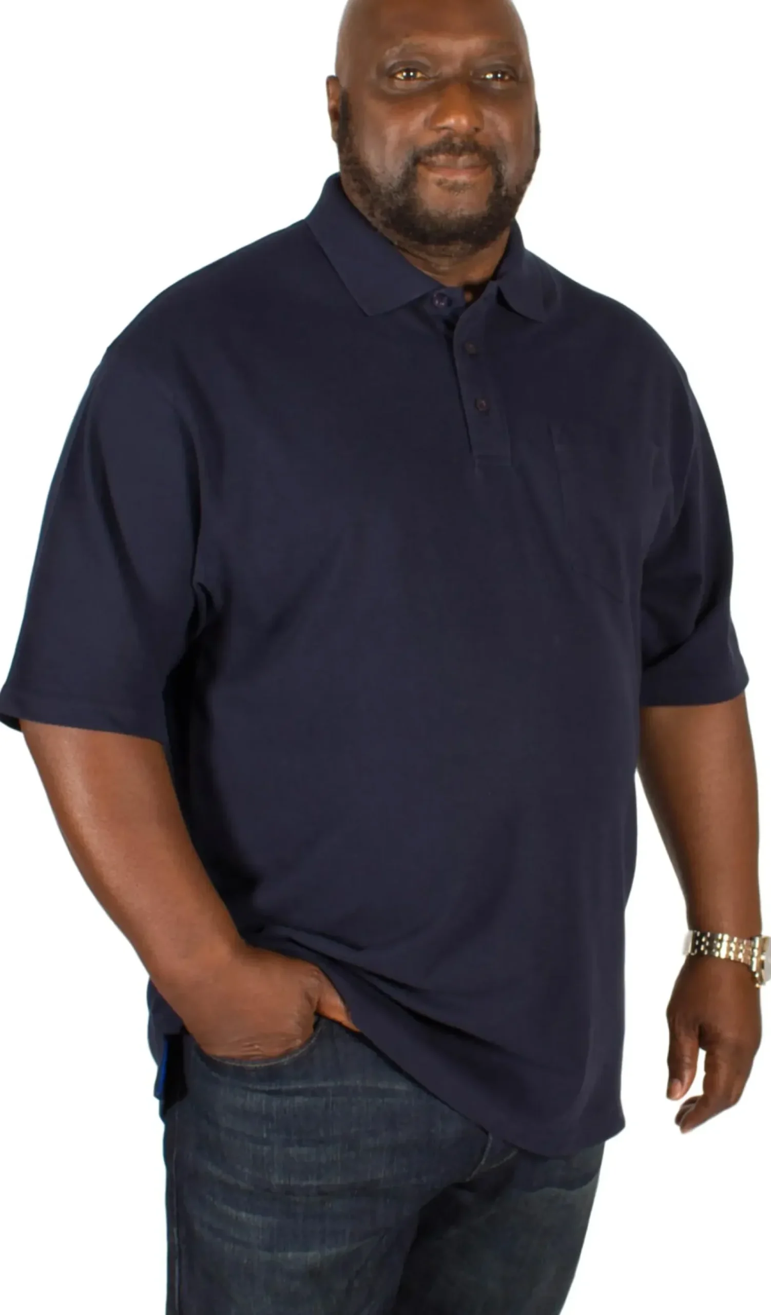 Bigdude Polo Shirt With Pocket Navy Tall