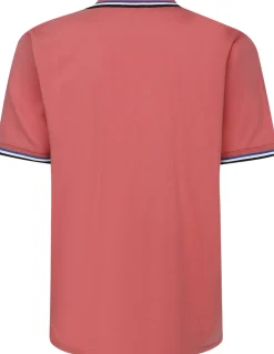Bigdude Polo With Contrast Tipping Faded Red
