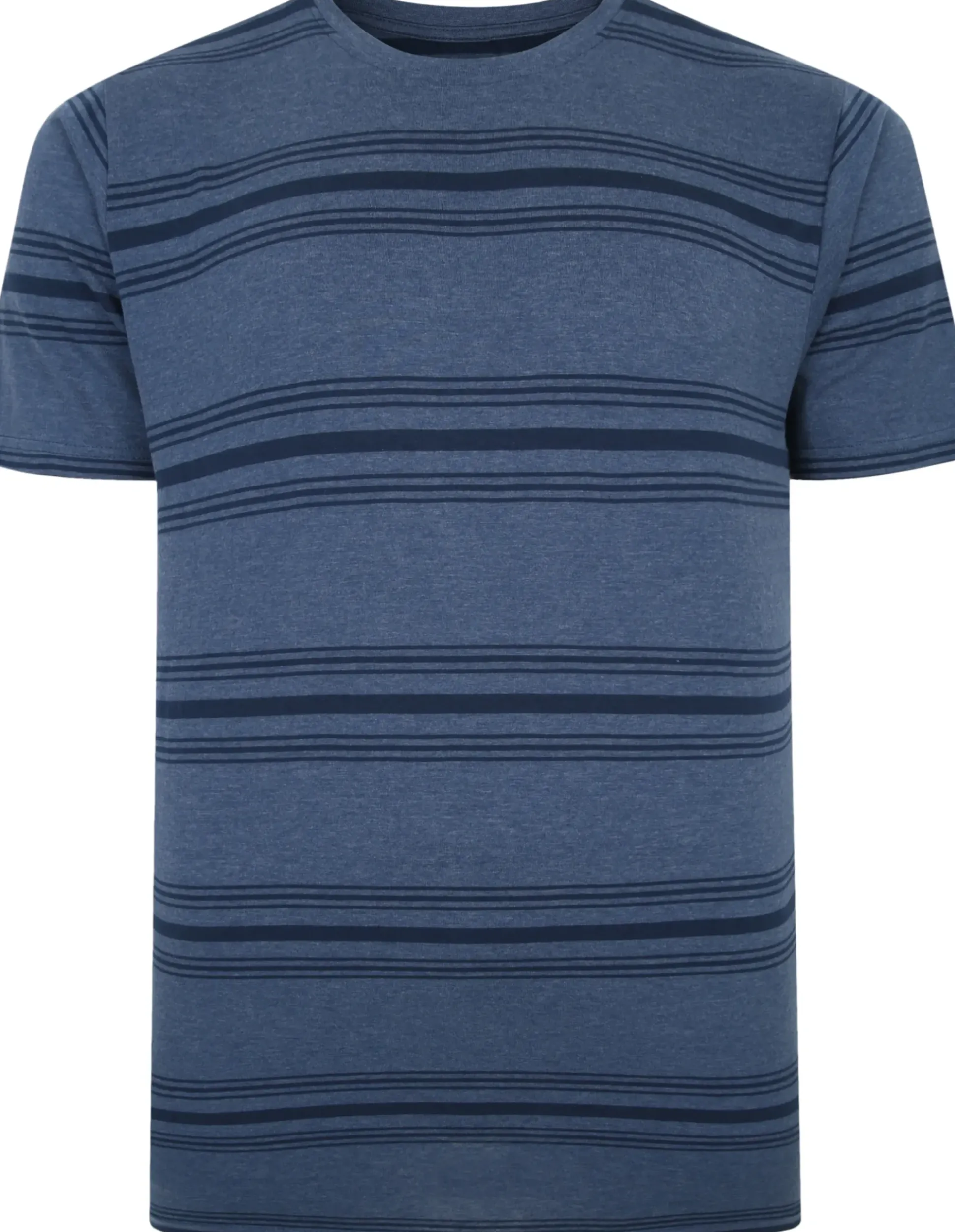Bigdude Pure Cotton Striped T-Shirt Dark Denim Tall