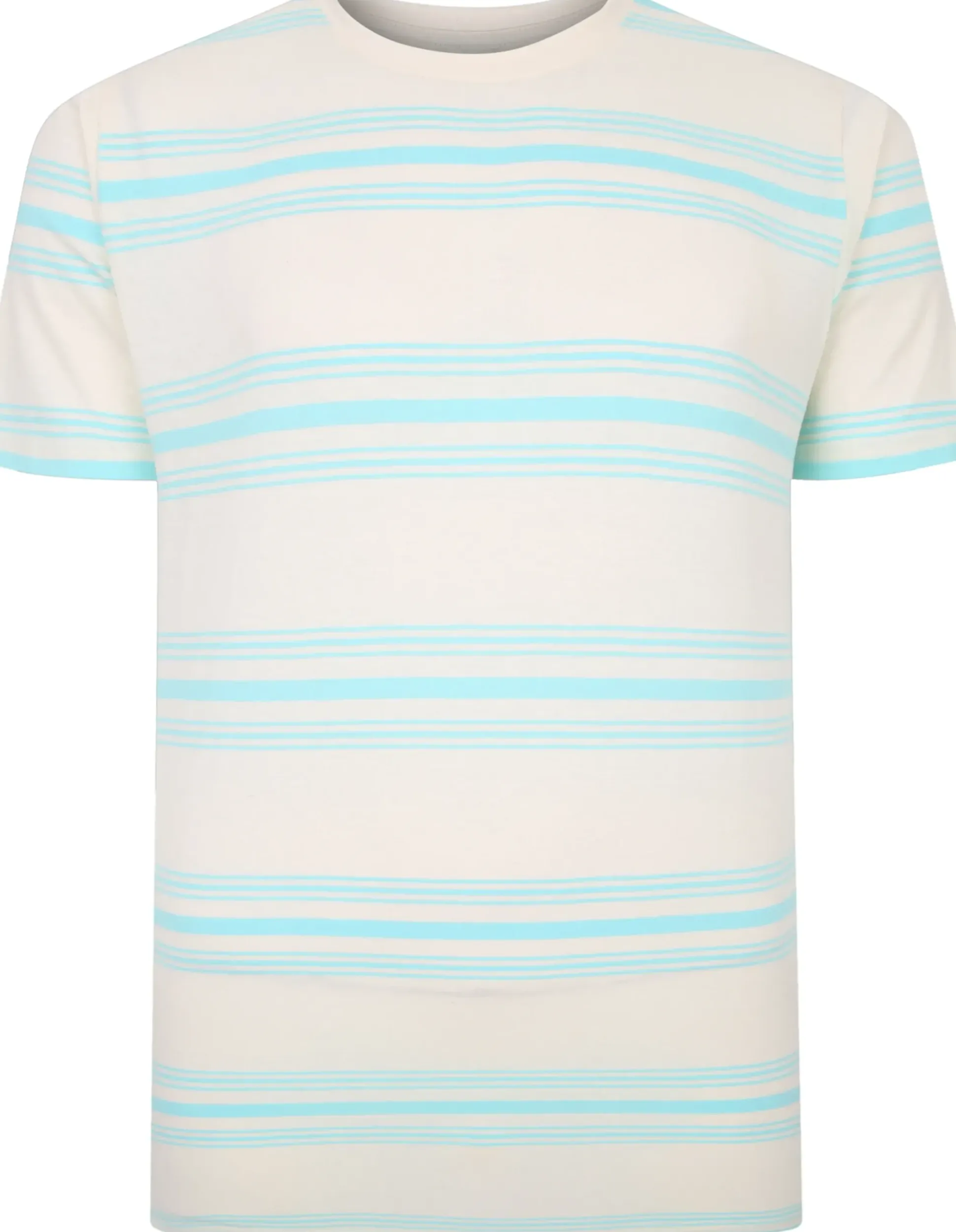 Bigdude Pure Cotton Striped T-Shirt Cream Tall