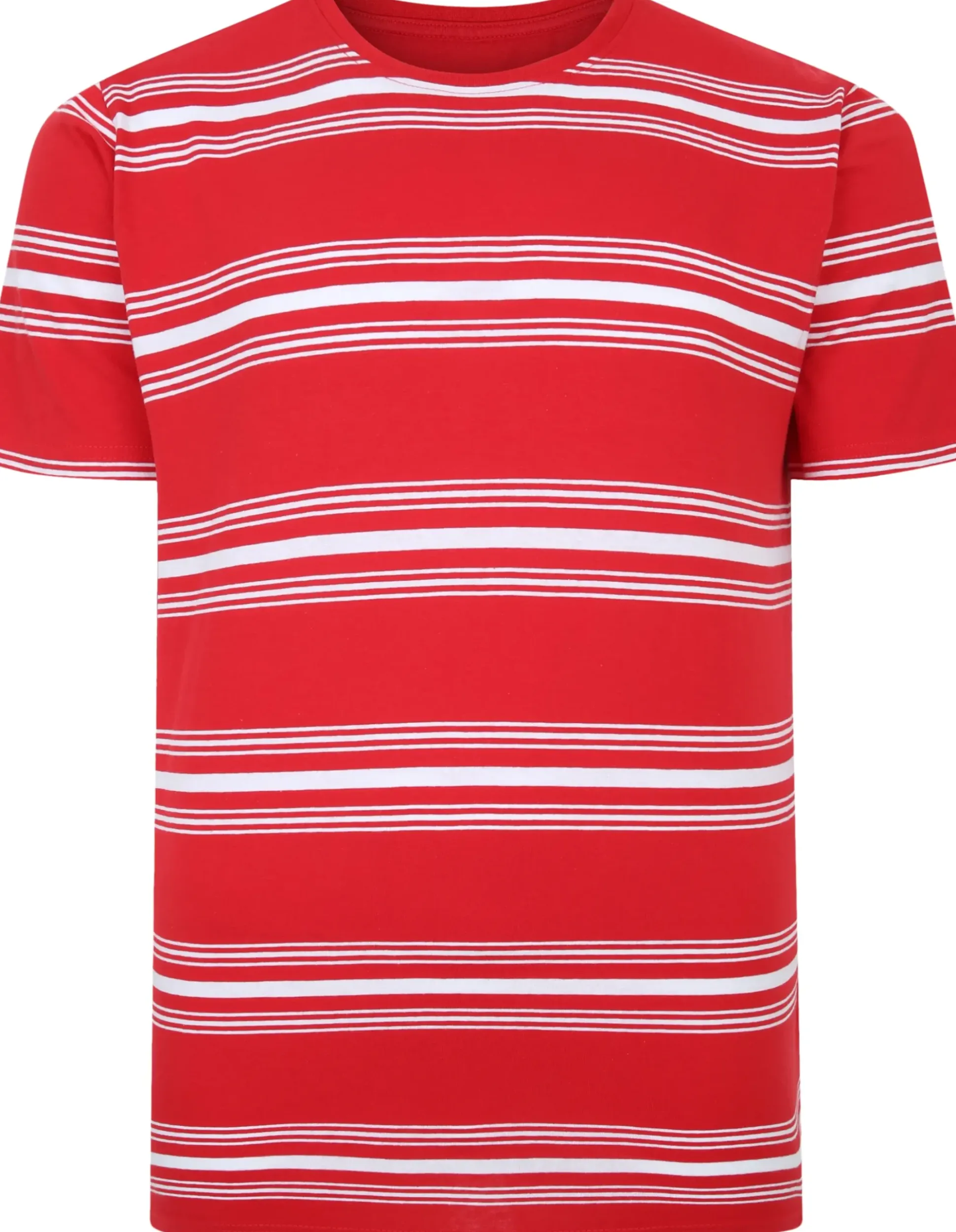 Bigdude Pure Cotton Striped T-Shirt Red