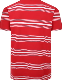 Bigdude Pure Cotton Striped T-Shirt Red