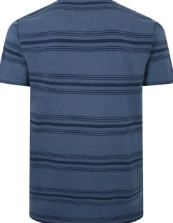 Bigdude Pure Cotton Striped T-Shirt Dark Denim