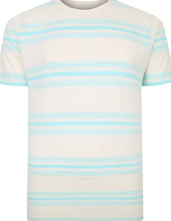 Bigdude Pure Cotton Striped T-Shirt Cream