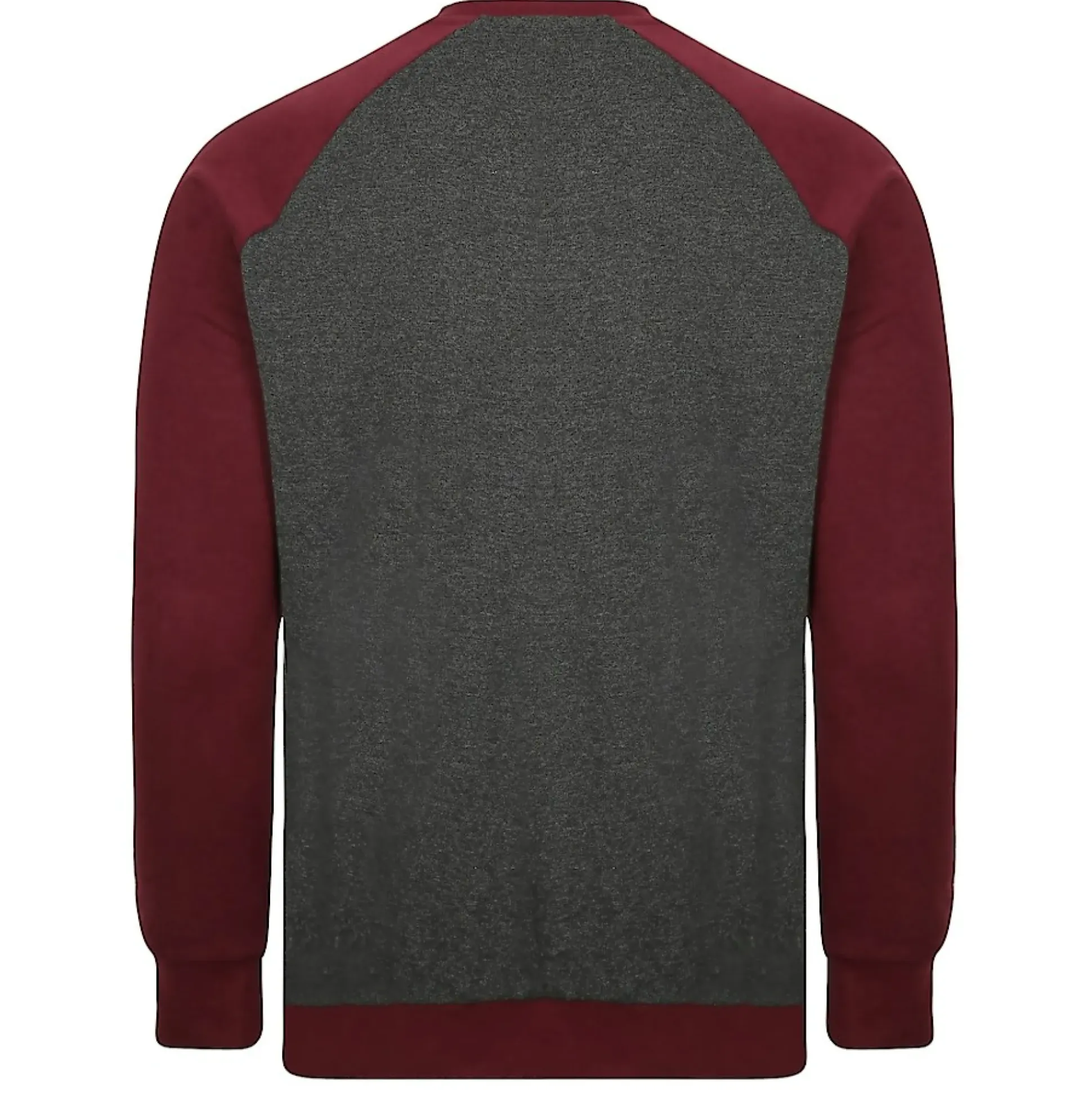 Bigdude Raglan Contrast Crew Neck Sweatshirt Charcoal/Burgundy