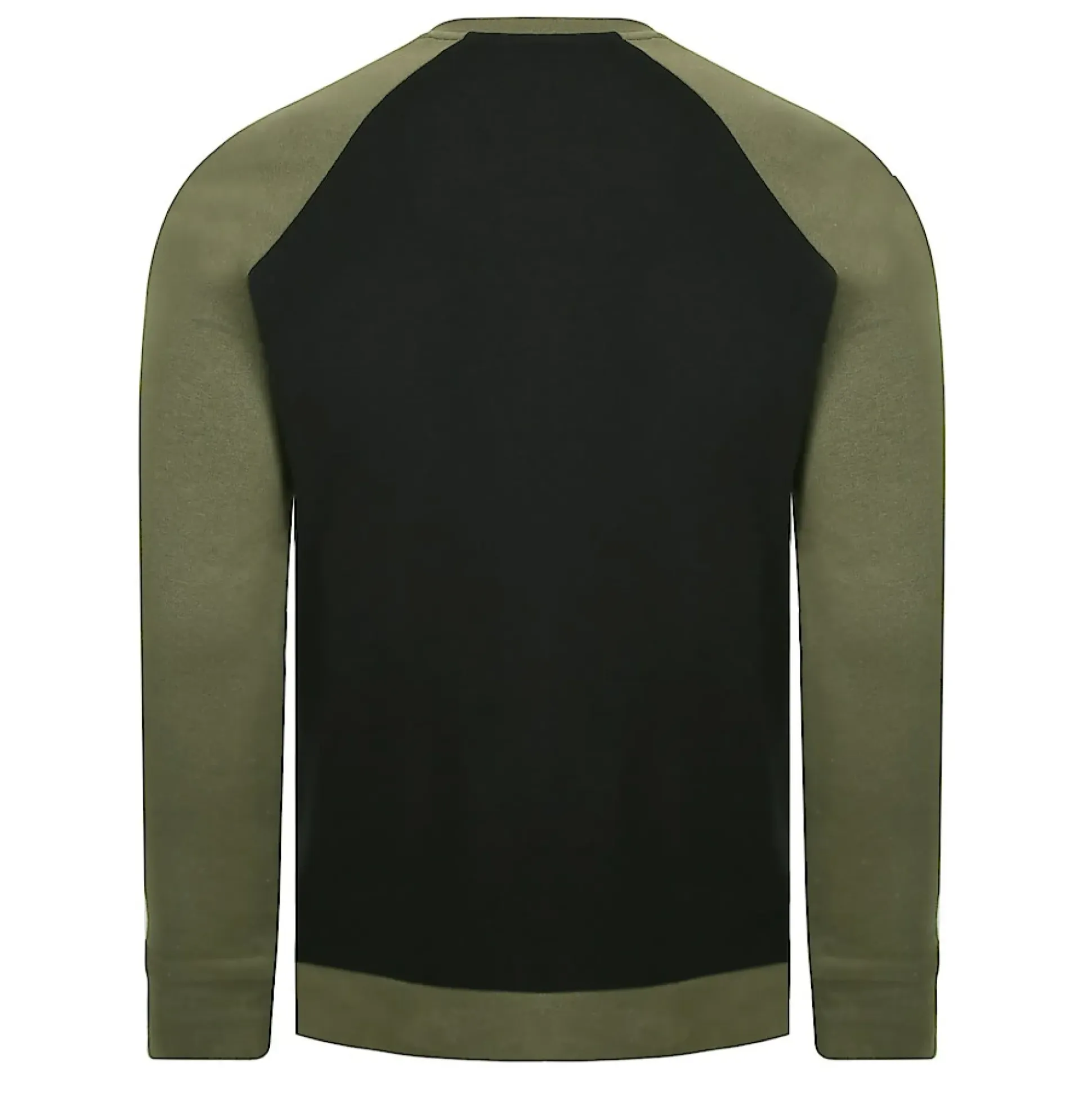 Bigdude Raglan Contrast Crew Neck Sweatshirt Black/Khaki