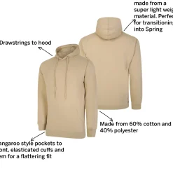Bigdude Relaxed Fit Lightweight Hoody Sand