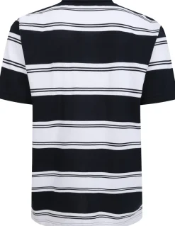 Bigdude Rugby Striped Pique Polo Navy