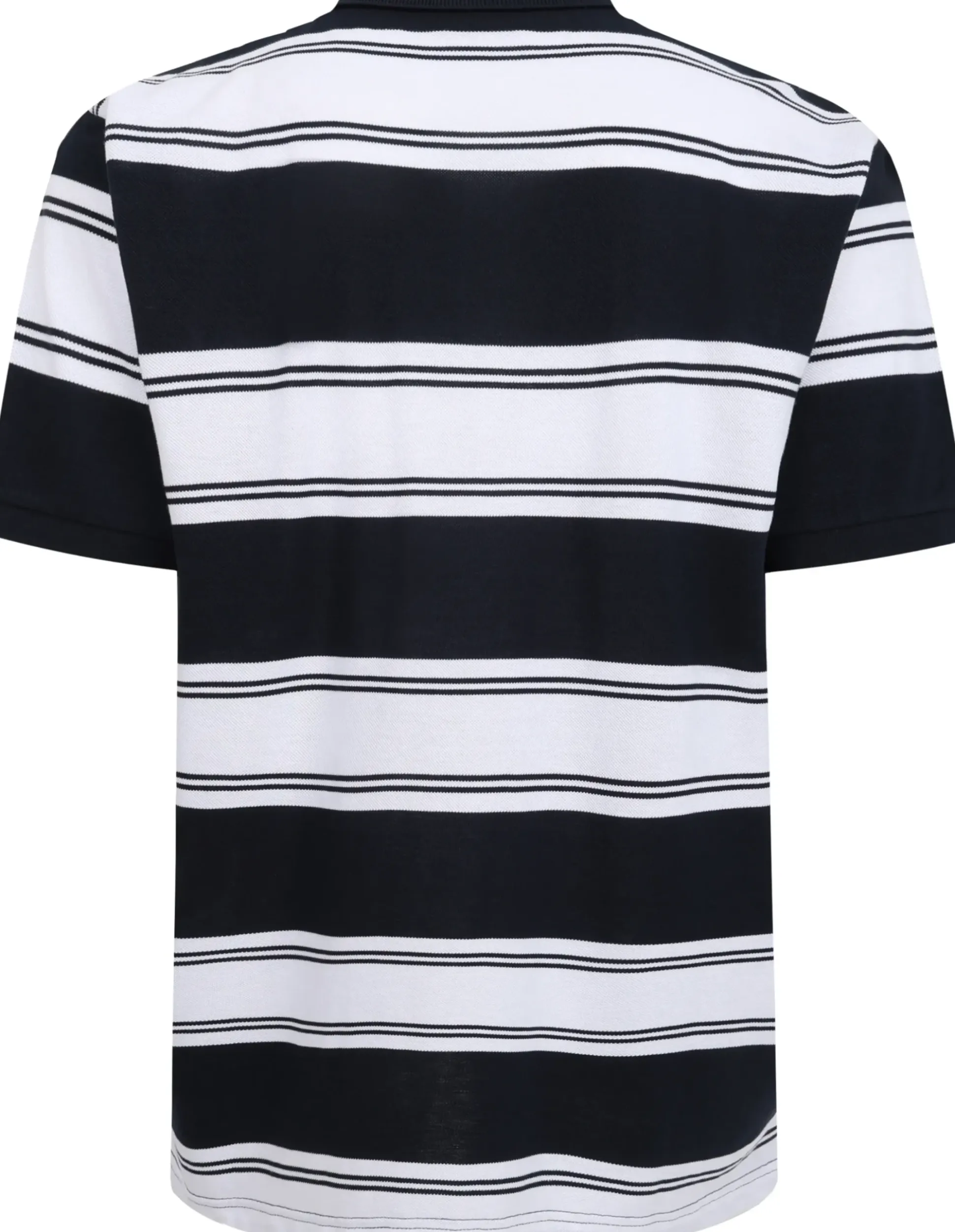 Bigdude Rugby Striped Pique Polo Navy Tall