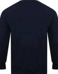 Bigdude Rugby Style Long Sleeve Polo Shirt Navy