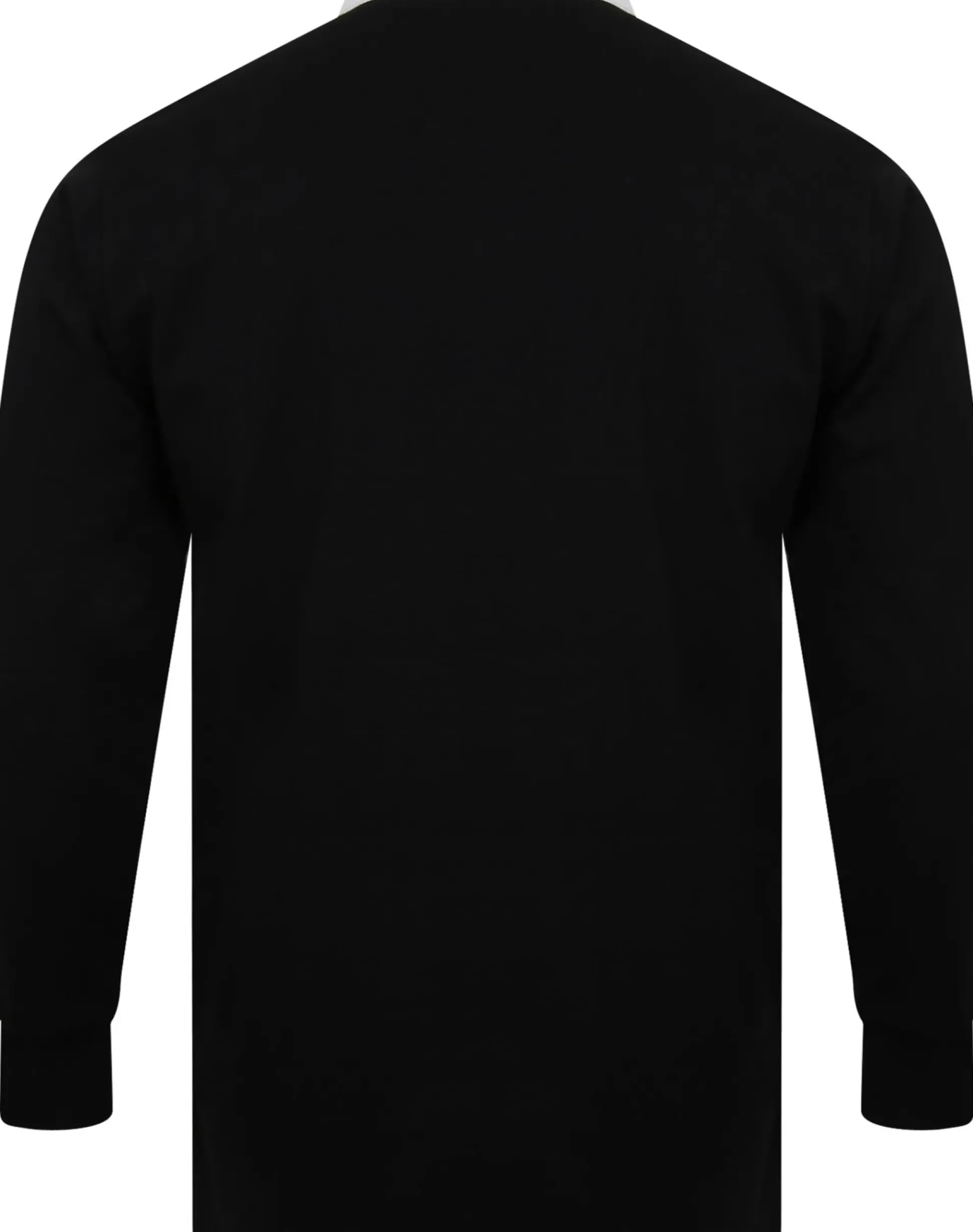 Bigdude Rugby Style Long Sleeve Polo Shirt Black