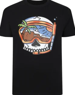 Bigdude Scuba Skull Print Pyjama Set Black