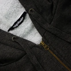 Bigdude Sherpa Lined Zip Hoody Charcoal