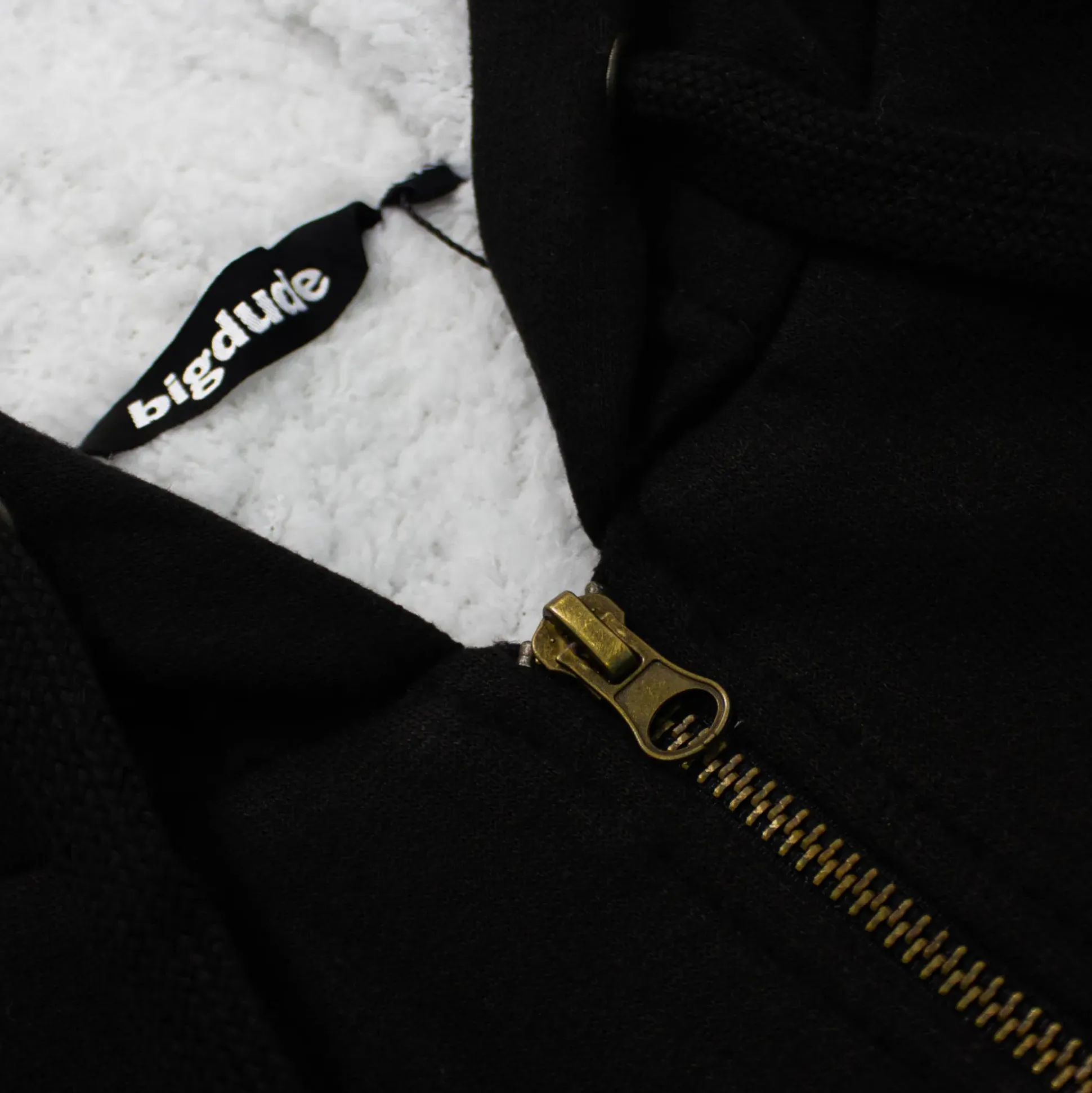 Bigdude Sherpa Lined Zip Hoody Black