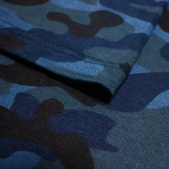 Bigdude Short Sleeve Camo Hoody Navy