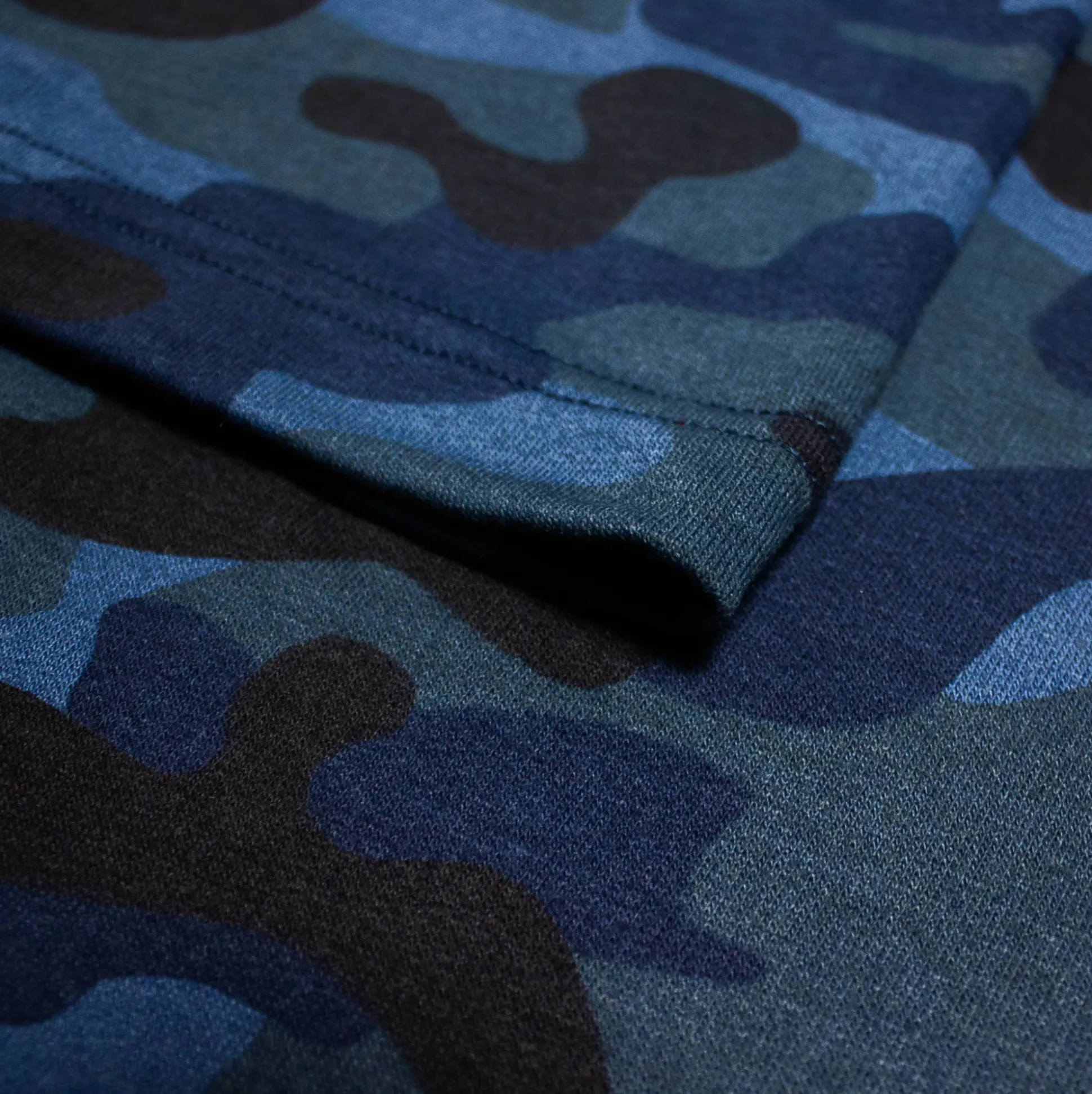 Bigdude Short Sleeve Camo Hoody Navy