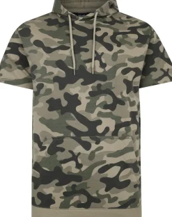 Bigdude Short Sleeve Camo Hoody Khaki