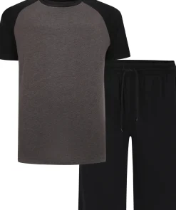 Bigdude Short Sleeve PJ Set Charcoal