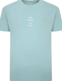 Bigdude Slogan Embroidered T-Shirt Washed Turquoise