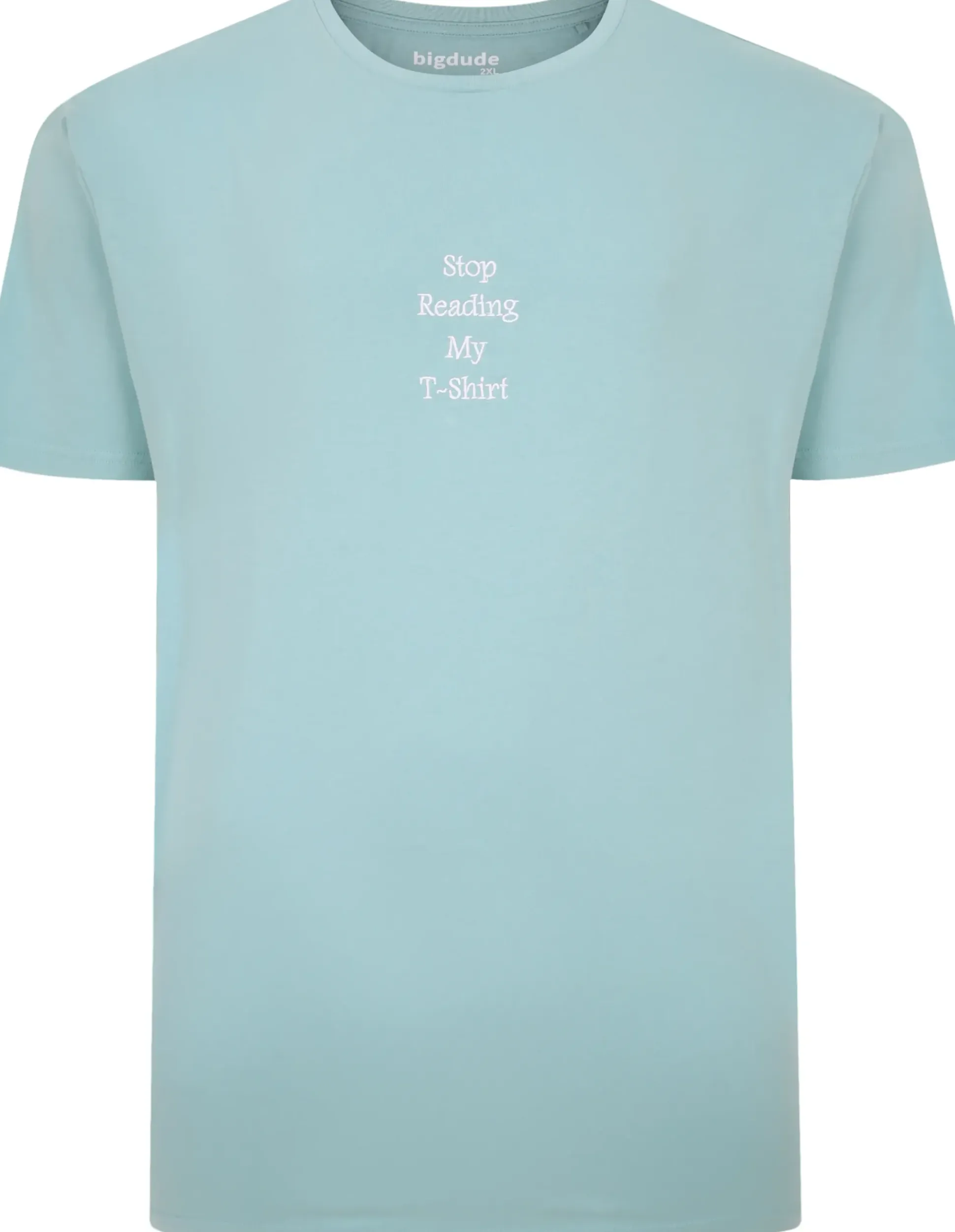 Bigdude Slogan Embroidered T-Shirt Washed Turquoise