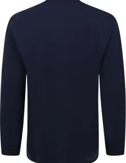 Bigdude Smart Single Jersey Long Sleeve Polo With Zip Navy