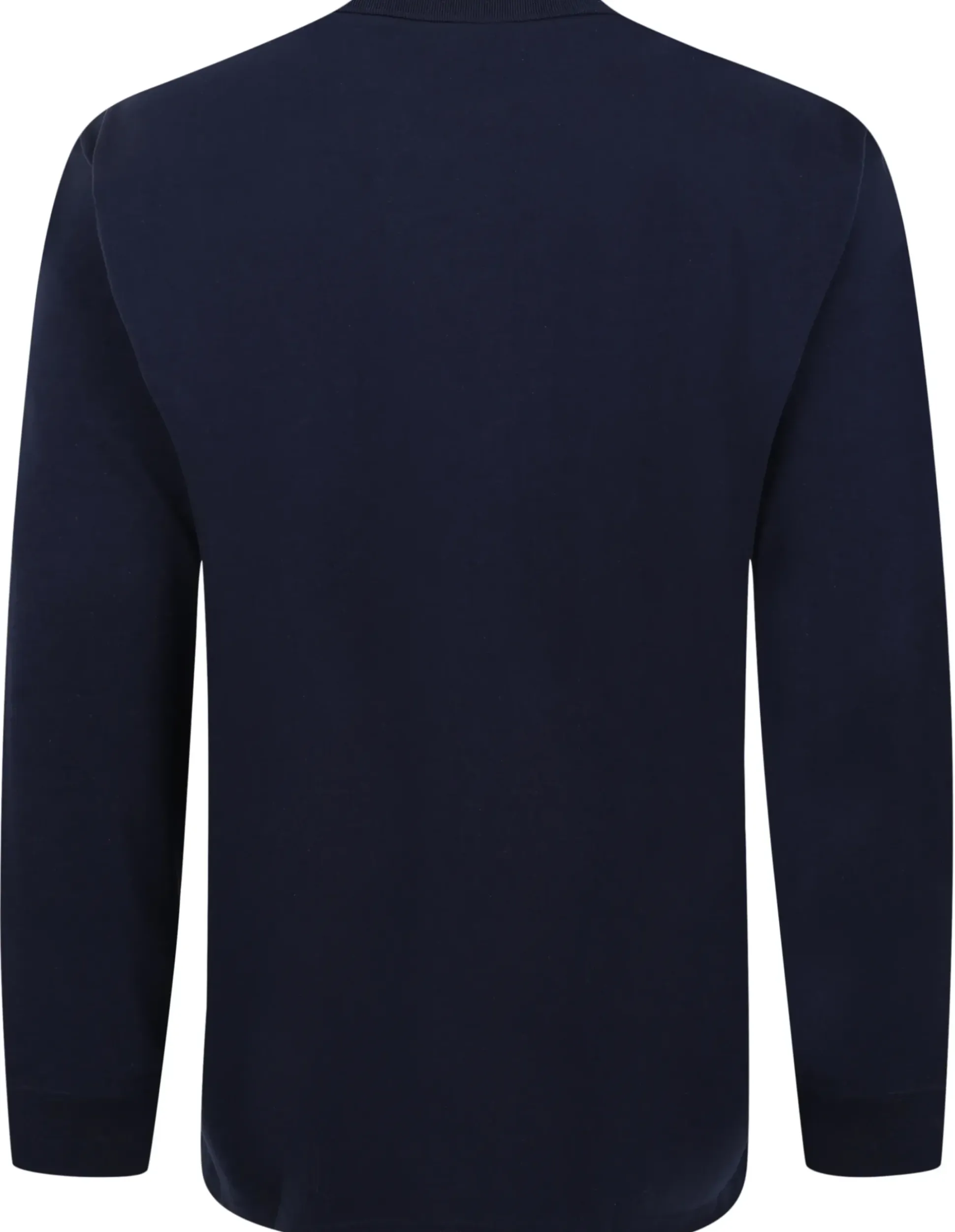 Bigdude Smart Single Jersey Long Sleeve Polo With Zip Navy