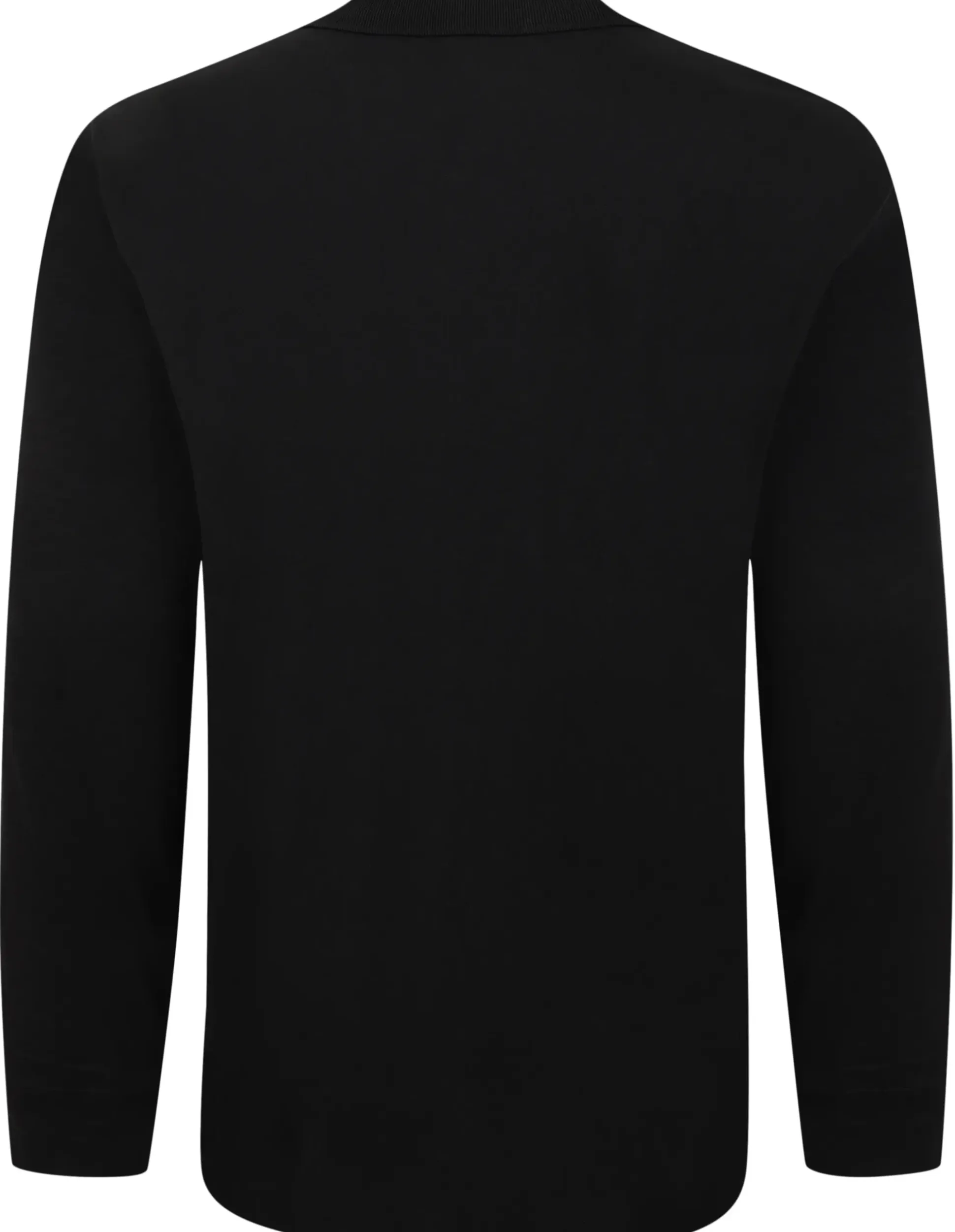 Bigdude Smart Single Jersey Long Sleeve Polo With Zip Black Tall