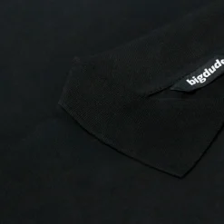Bigdude Smart Single Jersey Long Sleeve Polo With Zip Black Tall
