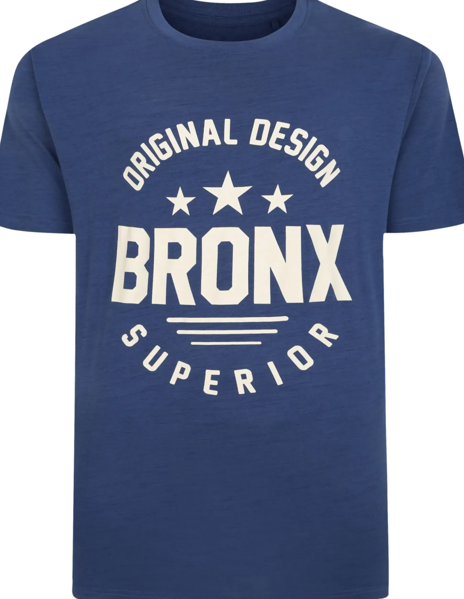 Bigdude Space Dye Bronx Print T-Shirt Indigo