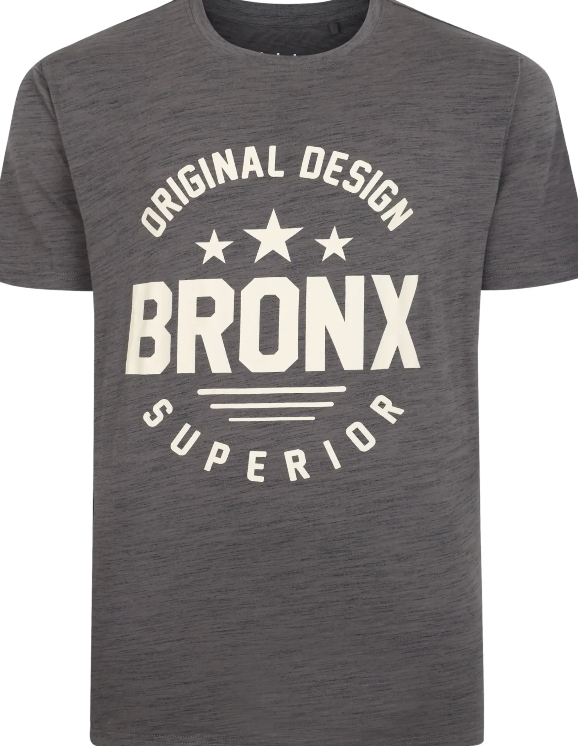 Bigdude Space Dye Bronx Print T-Shirt Charcoal Tall