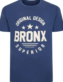 Bigdude Space Dye Bronx Print T-Shirt Indigo Tall