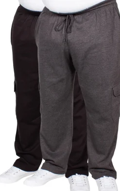 Bigdude Straight Leg Cargo Joggers Twin Pack Charcoal/Black