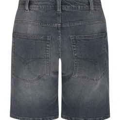 Bigdude Stretch Denim Shorts With Whiskers Grey Wash