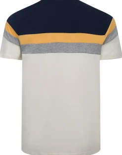 Bigdude Striped Colour Block T-Shirt Navy