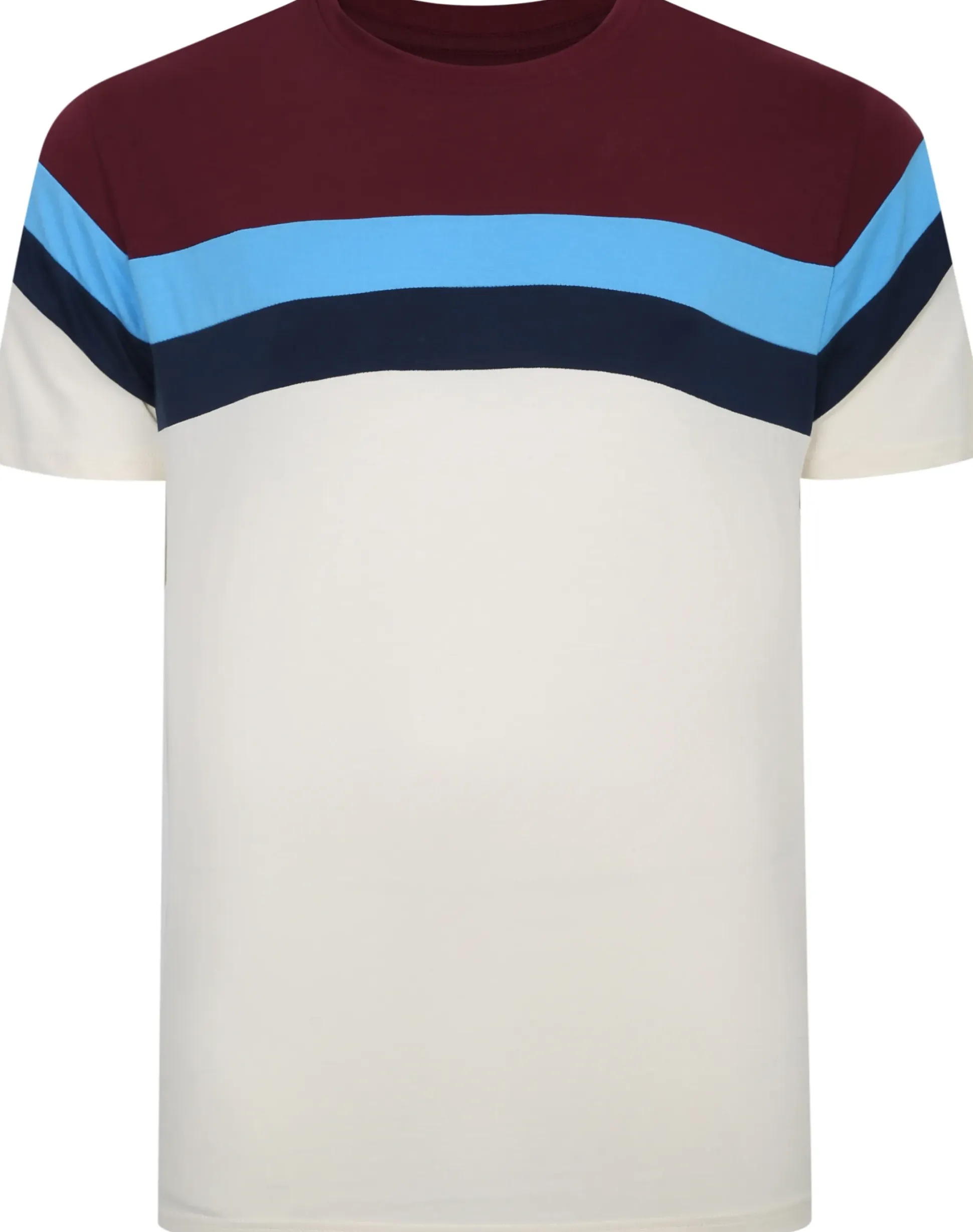 Bigdude Striped Colour Block T-Shirt Burgundy Tall
