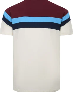Bigdude Striped Colour Block T-Shirt Burgundy Tall