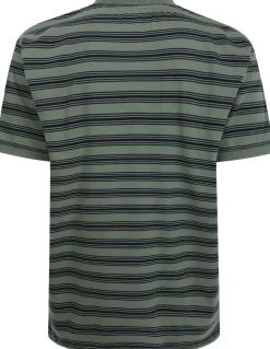 Bigdude Striped Jersey Polo Sage Green Tall