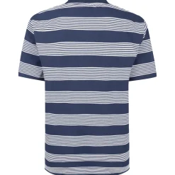 Bigdude Striped Relaxed Collar Polo Navy/White