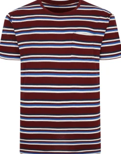 Bigdude Stripe T-Shirt Burgundy Tall