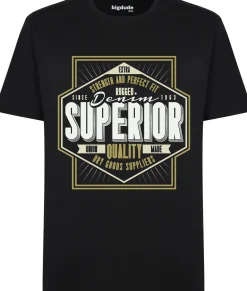 Bigdude Superior Print T-Shirt Black