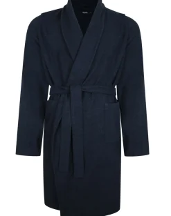 Bigdude Terry Towelling Dressing Gown Navy