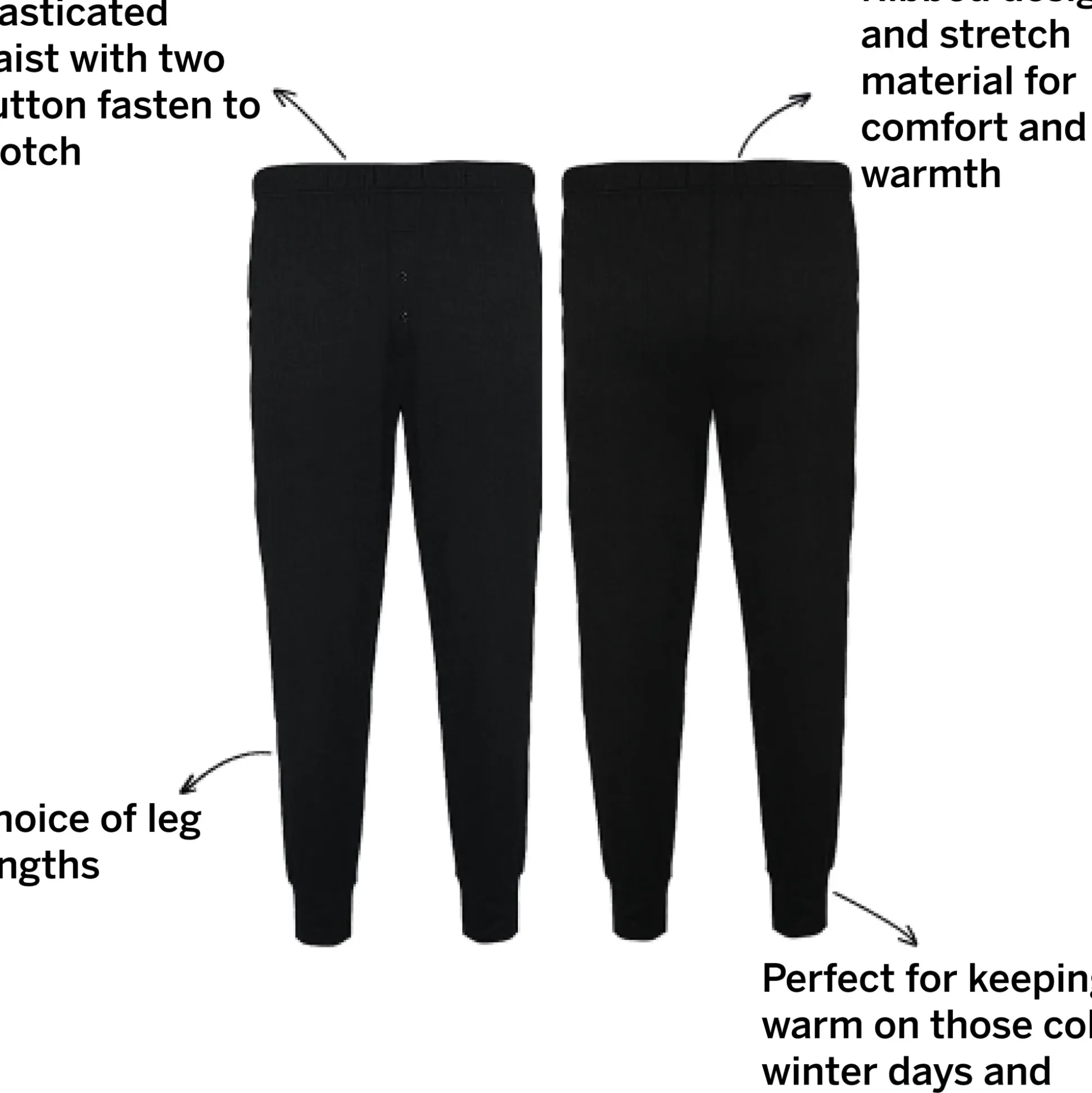 Bigdude Thermal Long Johns Black