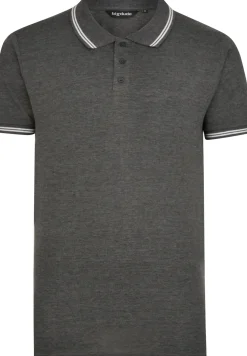 Bigdude Tipped Polo Shirt Charcoal