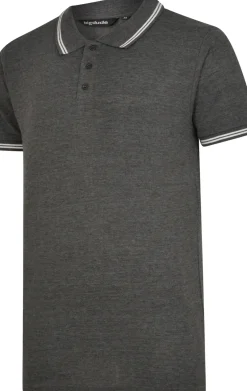 Bigdude Tipped Polo Shirt Charcoal