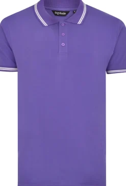 Bigdude Tipped Polo Shirt Purple